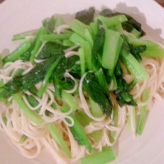 小松菜のそうめんチャンプル